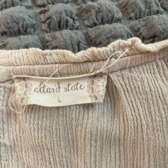 Altar'd State Creamy Oatmeal Boho Top - Large - butterfly scalloped sleeves with - Picture 2 of 4